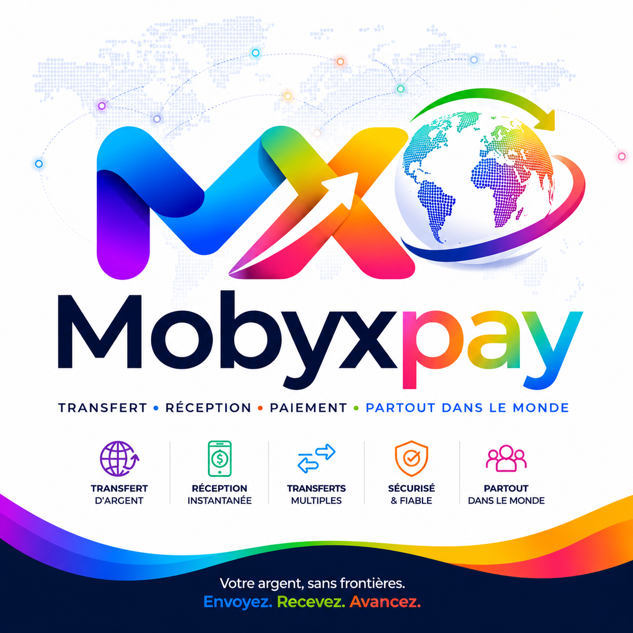 Identité visuelle Mobyxpay — MX et réseau mondial